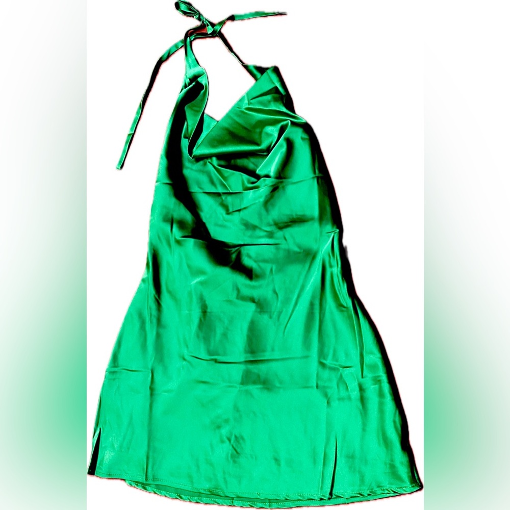 Emerald Green camisole dress.